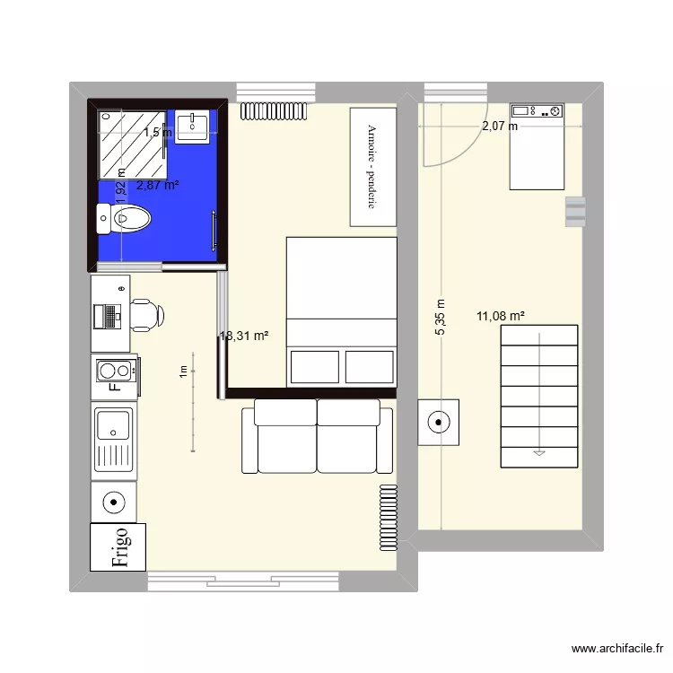 GARAGE modification 2. Plan de 3  et 36 m²