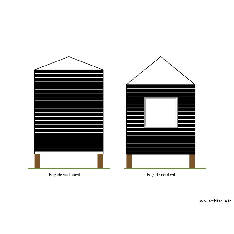 DPC4 Plans fa&ccedil;ade petit cot&eacute;. Plan de 0 pièce et 0 m2