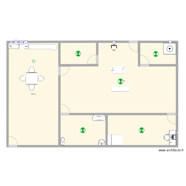 le plan N°1. Plan de 5 pièces et 289 m2
