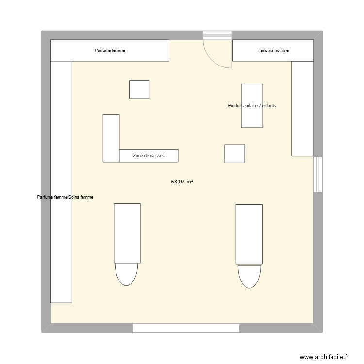 uc marionnaud. Plan de 1 pièce et 59 m2
