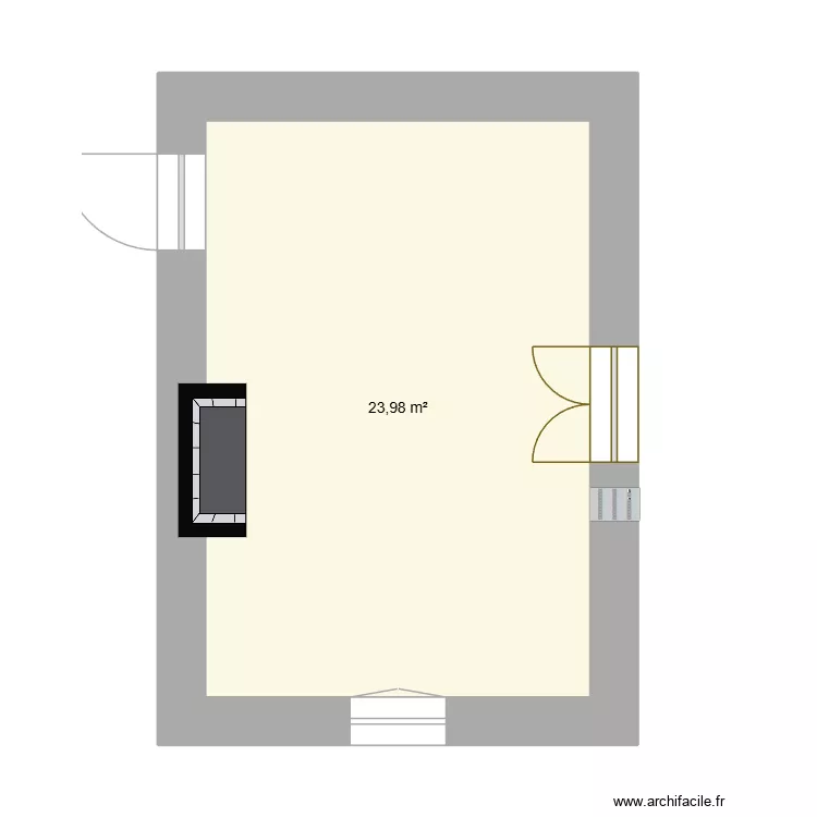Cuisine escoubilhac vide. Plan de 1  et 24 m²