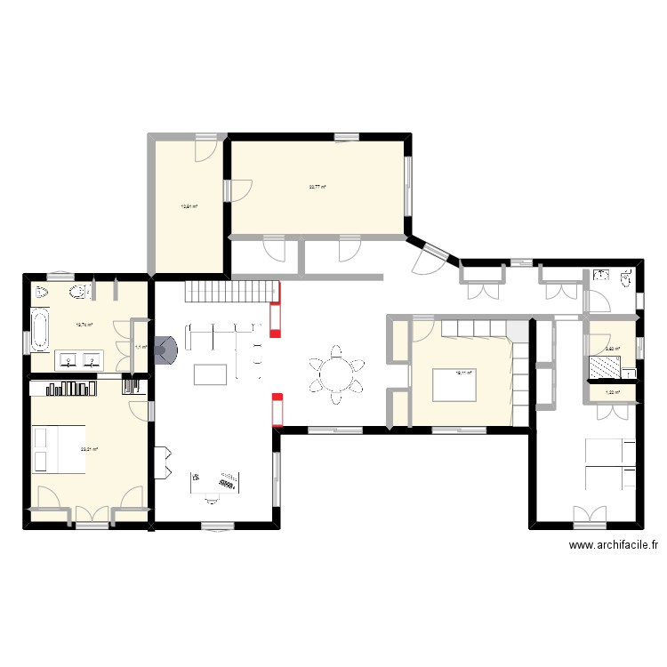st maxime3. Plan de 8 pièces et 98 m2
