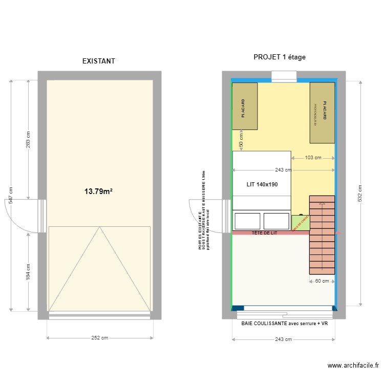 BOUISSOU (reactualisation 20/11/2023 étage) MODIF 5. Plan de 4 pièces et 26 m2