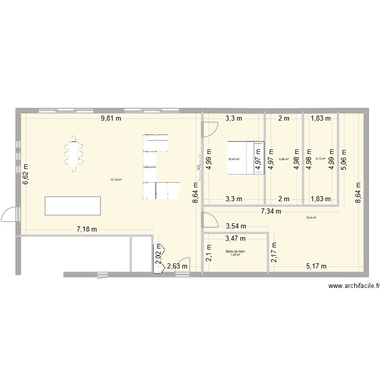 maison 3. Plan de 6 pièces et 143 m2