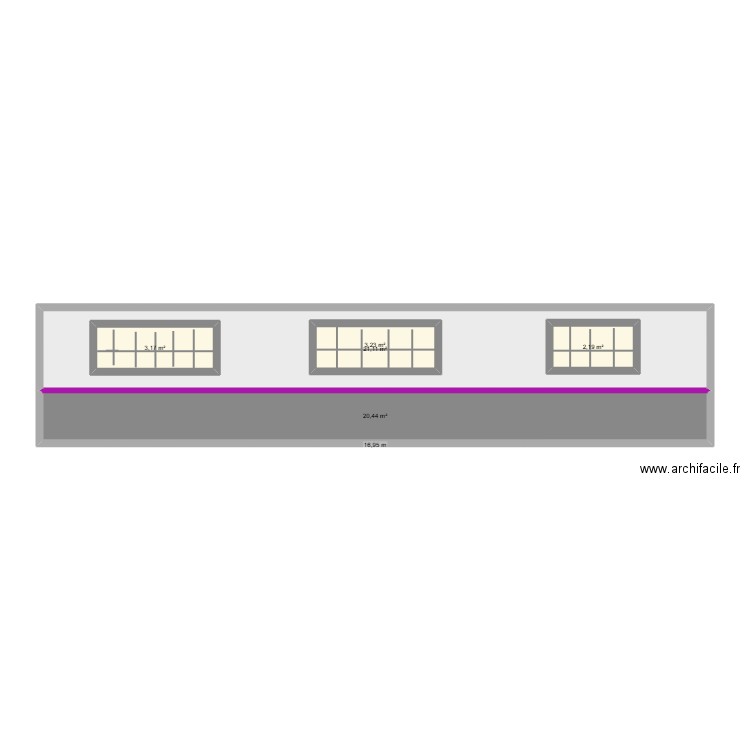 ATELIER 1 MUR EN ENTRANT A DROITE. Plan de 5 pièces et 62 m2