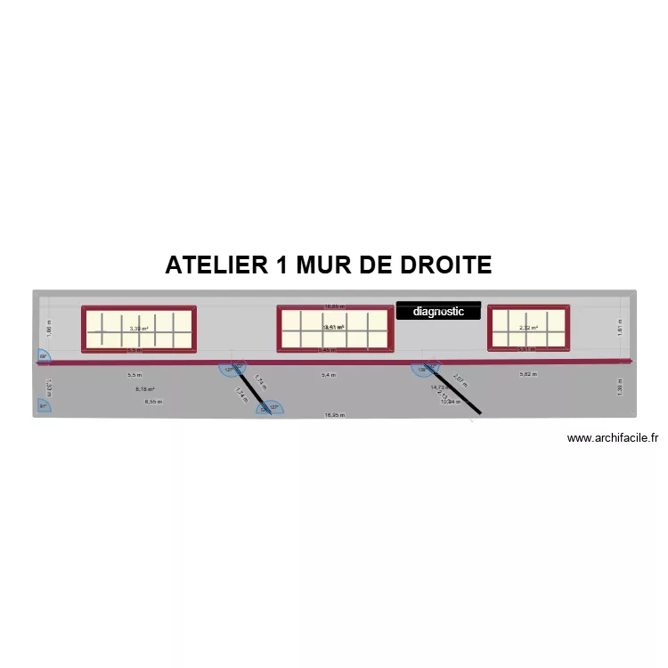 ATELIER 1 MUR EN ENTRANT A DROITE. Plan de 