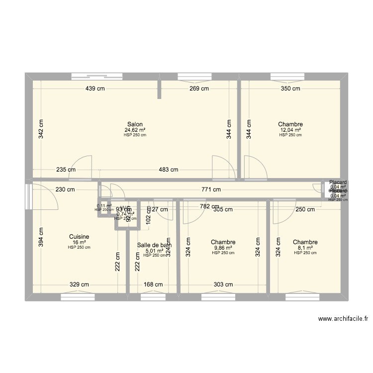 Maison Gotein. Plan de 10 pièces et 77 m2