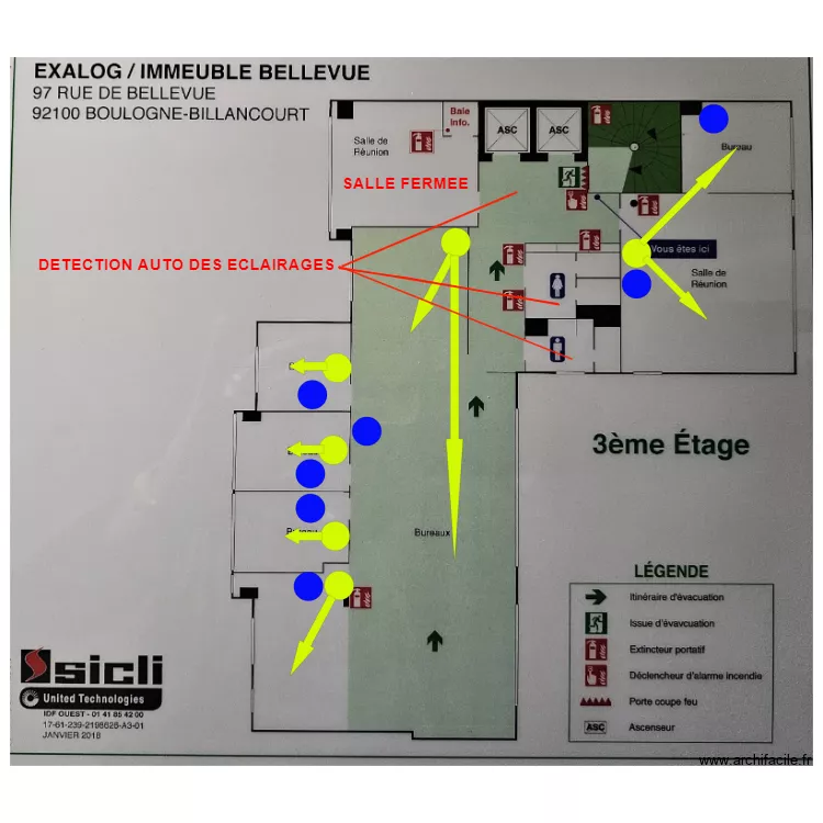 R+3 BELLEVUE. Plan de 