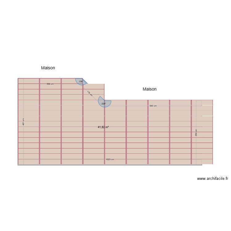 Terrasse Varanges 120X30 . Plan de 1 pièce et 42 m2