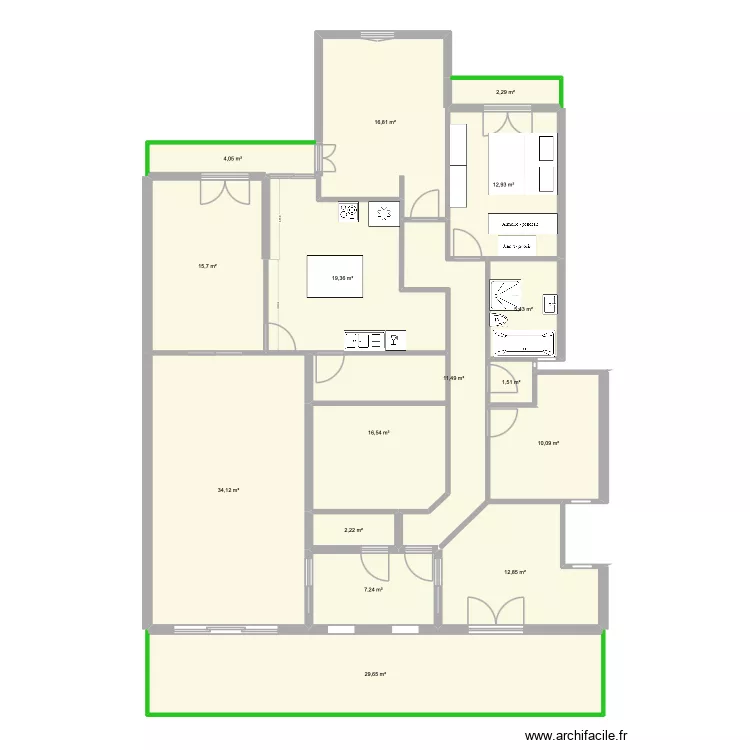 Solonos 100 plan Flo 2. Plan de 16  et 202 m²