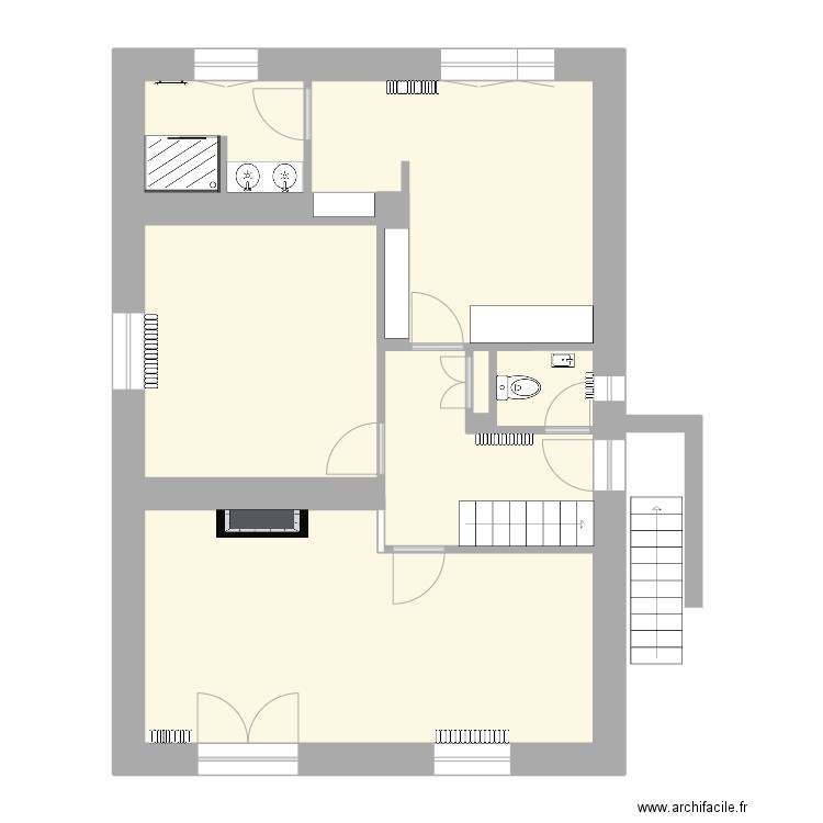 plan RdeCH DP. Plan de 15 pièces et 103 m2
