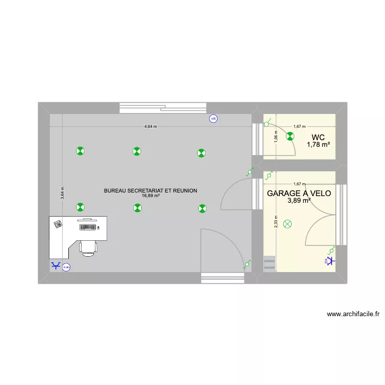 TPCAP2 YOKIS. Plan de 3  et 23 m²