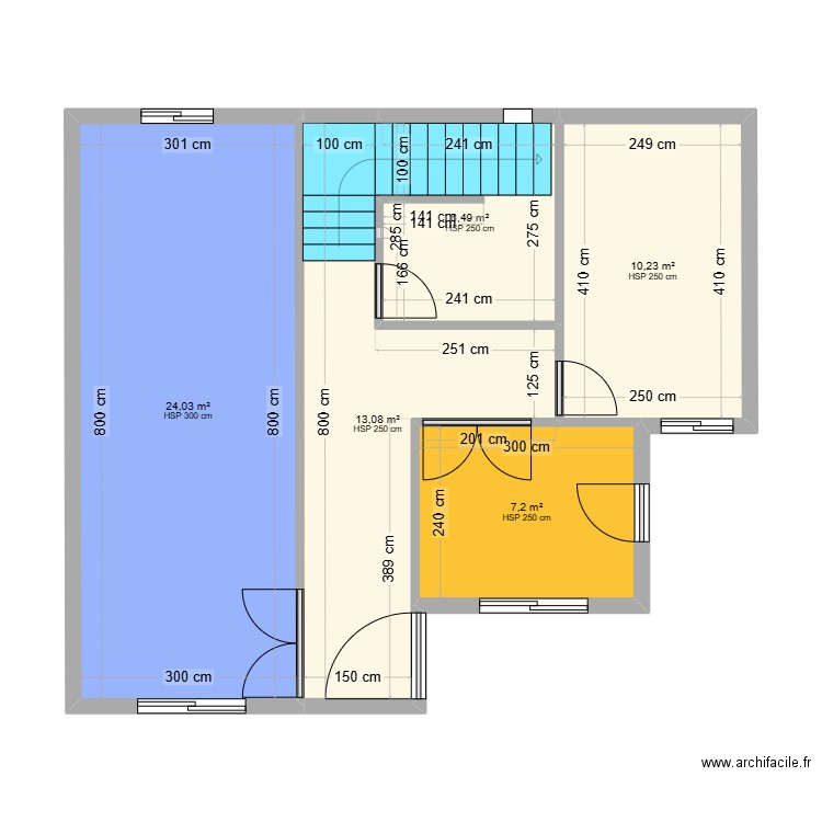 blade. Plan de 5 pièces et 61 m2