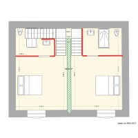 Plan étage avec deux escaliers 3