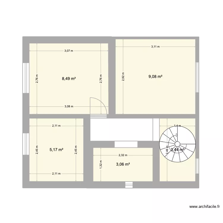 MAISON 1ER &Eacute;TAGE. Plan de 5  et 29 m²