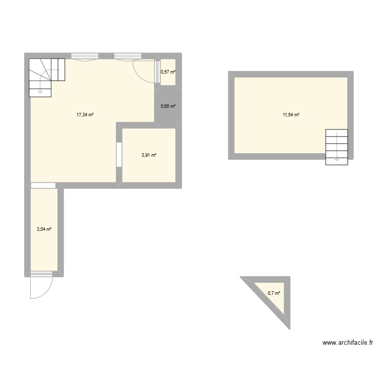 STAES - ROUEN 3eme. Plan de 7 pièces et 38 m2