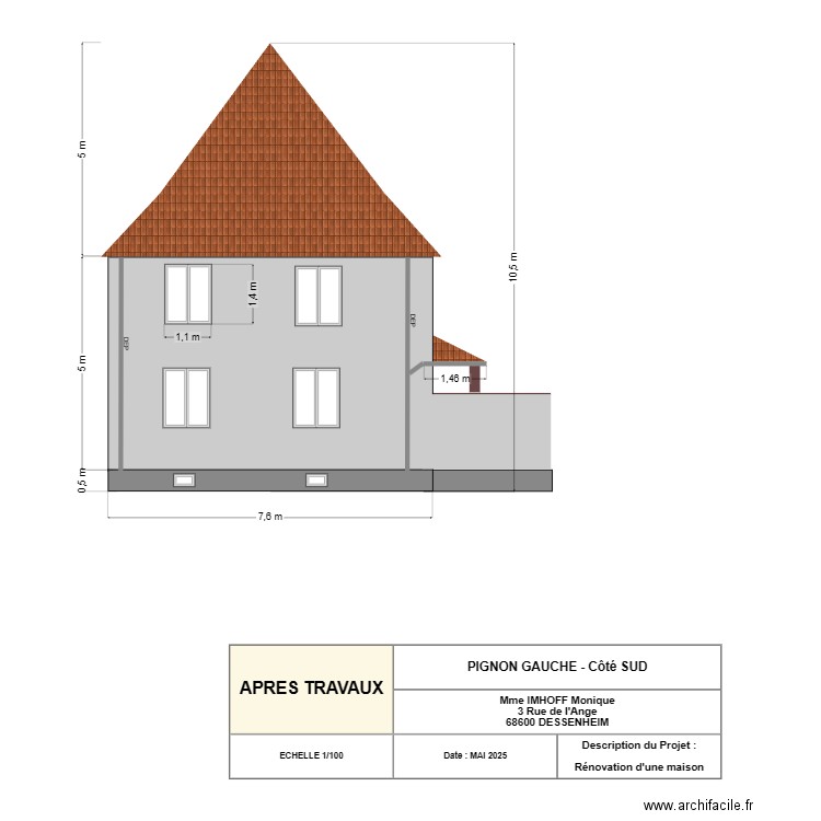 IMHOFF FACE SUD Après Travaux. Plan de 0 pièce et 0 m2