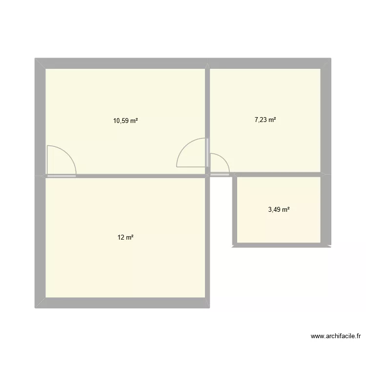 PLAN CARTON. Plan de 4 Pièces et 33 m²
