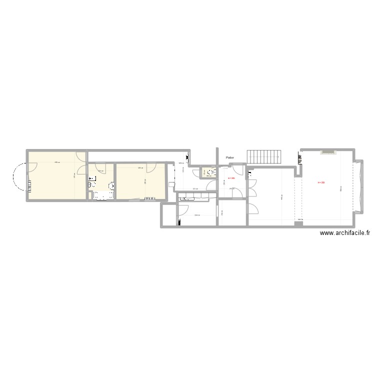 Pasc Av. Cour _ Vide. Plan de 5 pièces et 34 m2