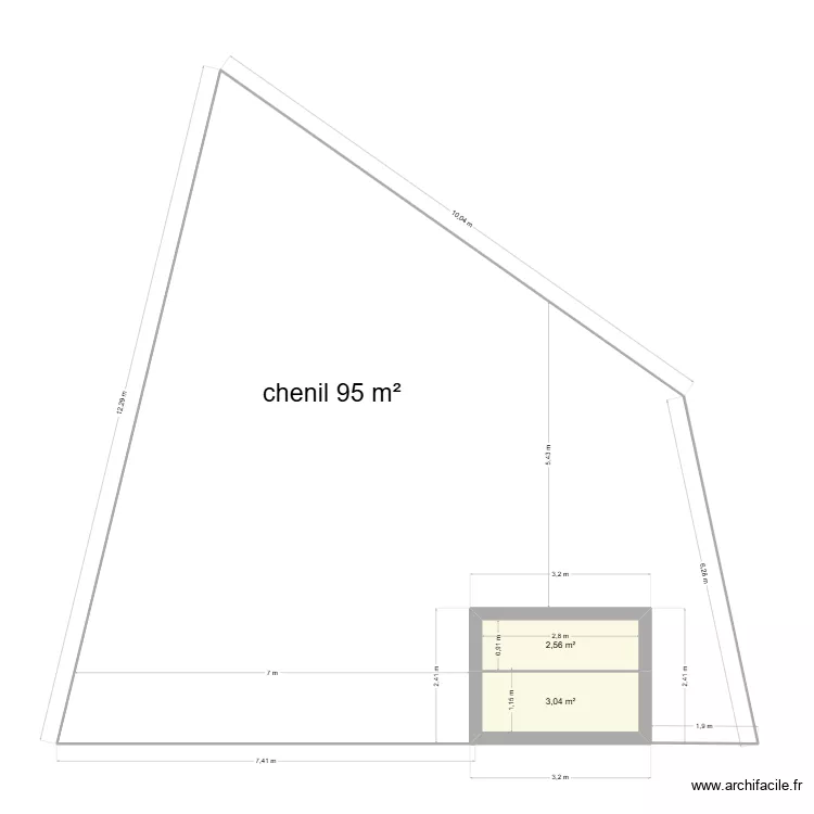 chenil ici. Plan de 2 et 6 m² chenil ici. Plan de 2 et 6 m²