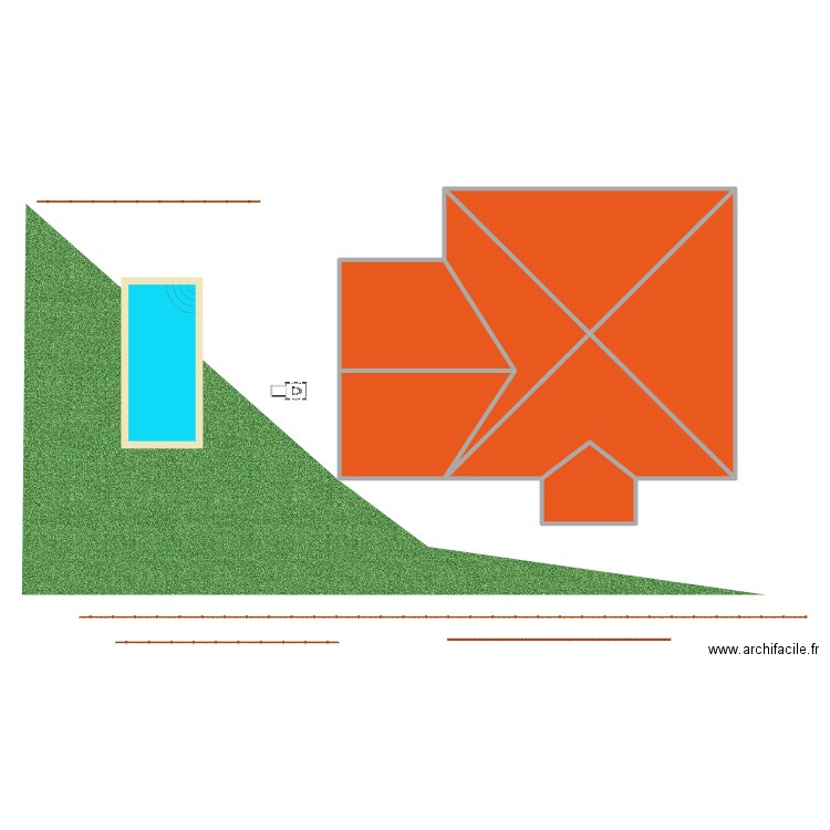 toiture grange. Plan de 7 pièces et 214 m2