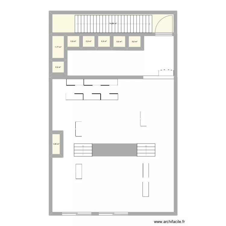 pimkie. Plan de 9  et 23 m²
