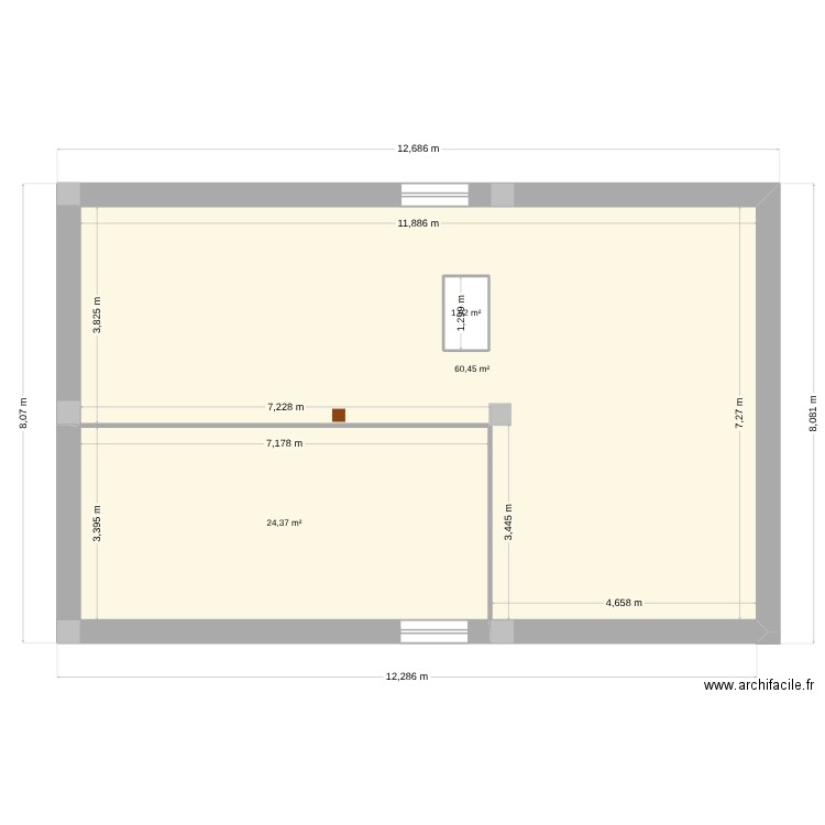 plan 1. Plan de 3 pièces et 87 m2