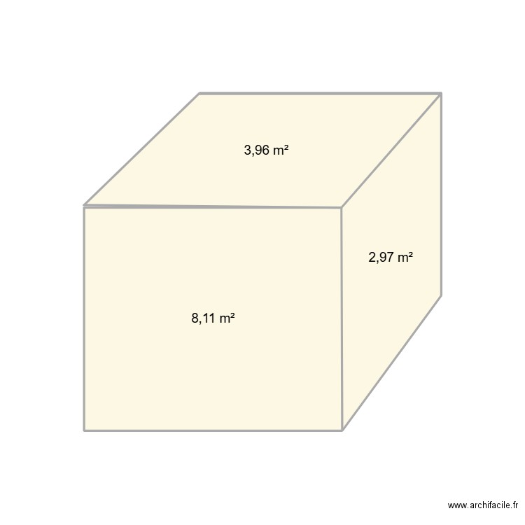 CAISSON C P. Plan de 3 pièces et 15 m2