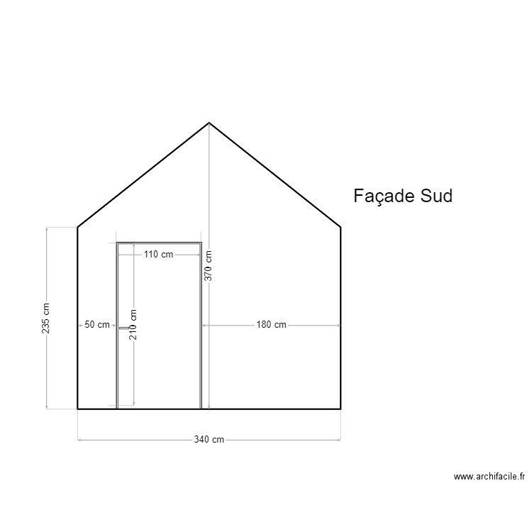 Facade sud. Plan de 0 pièce et 0 m2