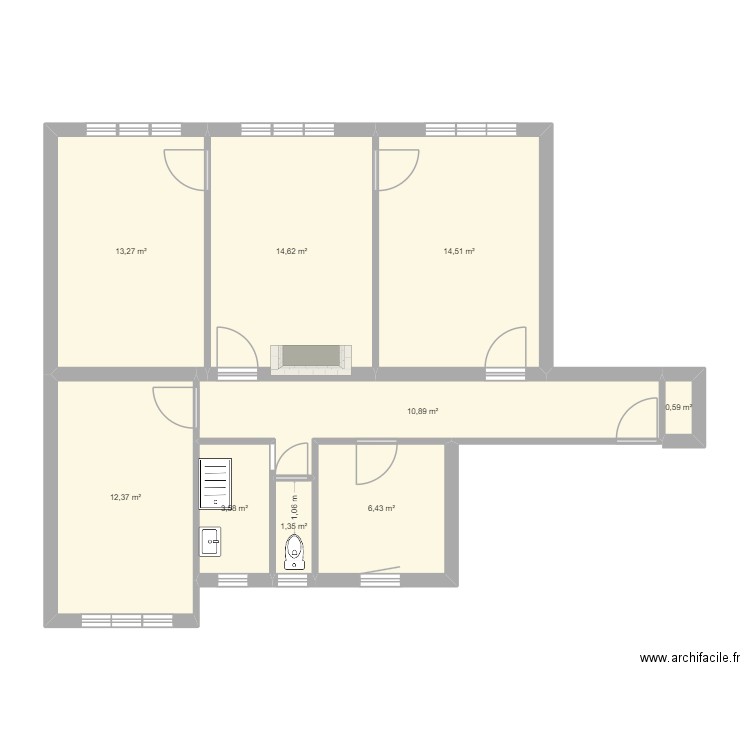 15eme meuble Remi 2. Plan de 9 pièces et 78 m2