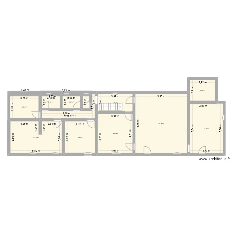 maison st denis. Plan de 12 pièces et 149 m2