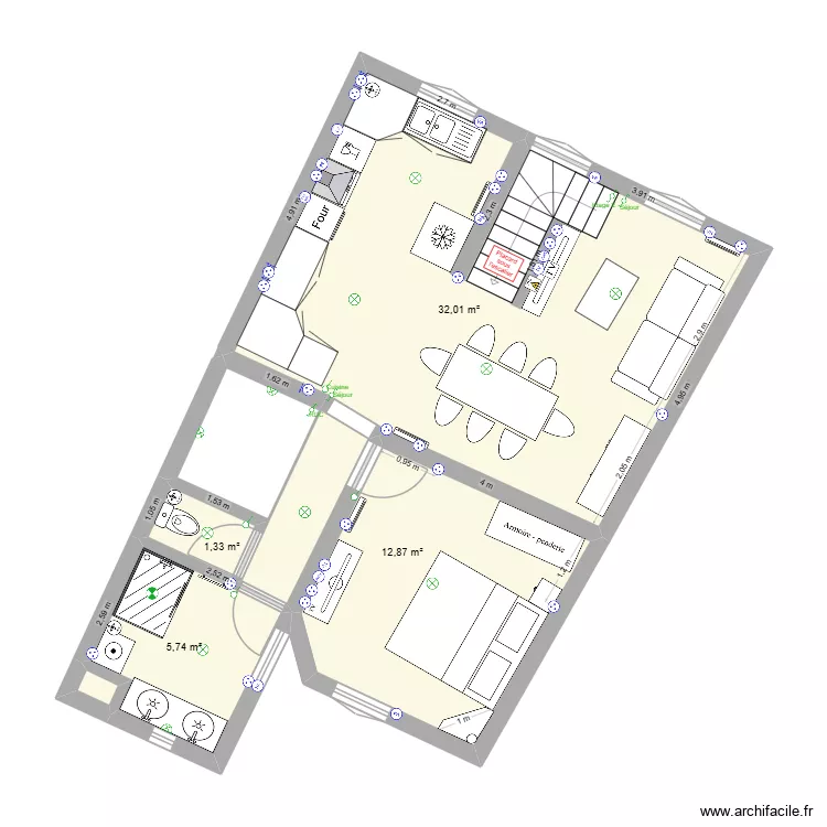 Appartement 15A. Plan de 13  et 152 m²