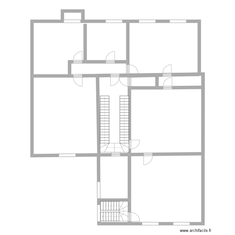 plan 1er étage. Plan de 4 pièces et 102 m2