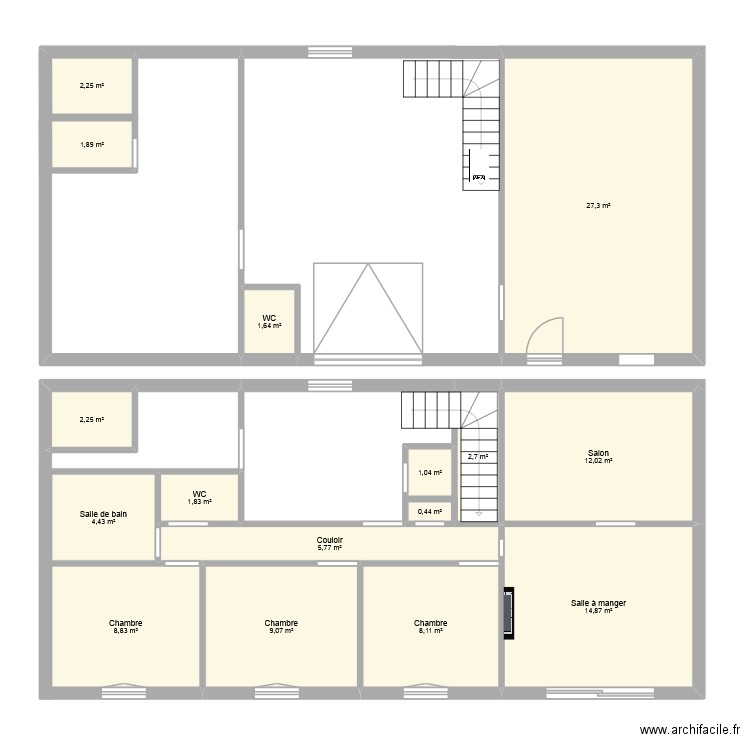 MamieRose. Plan de 16 pièces et 104 m2