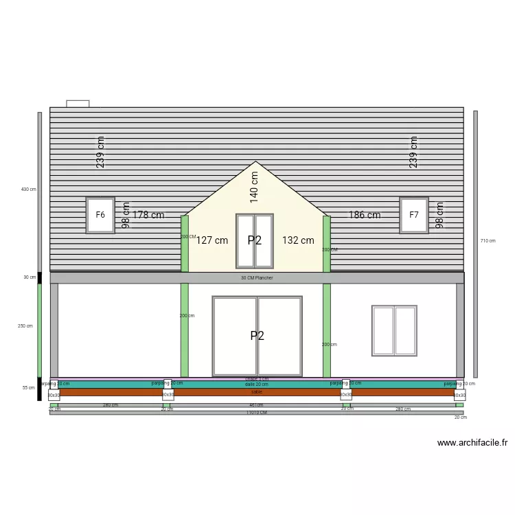 arriere apres travaux . Plan de 