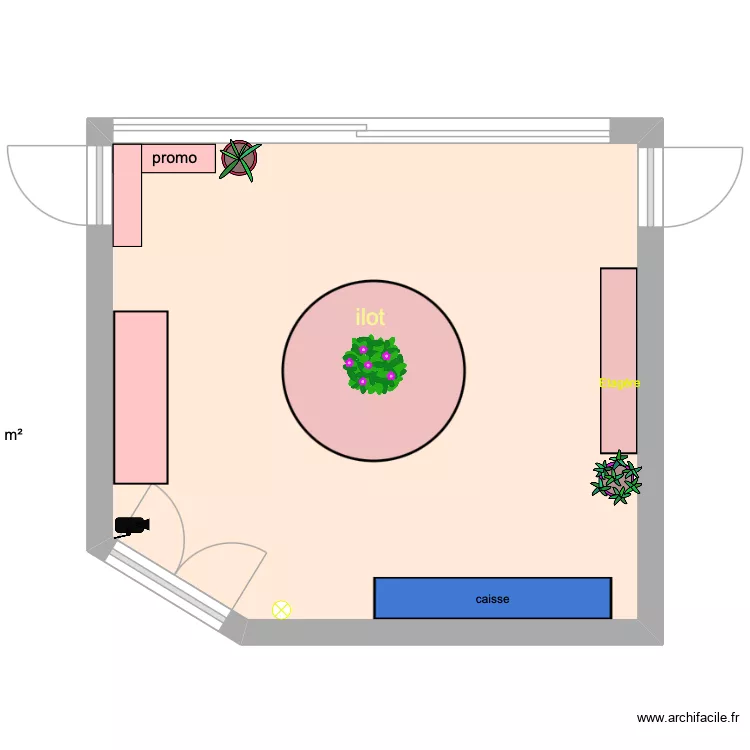 classe. Plan de 1  et 25 m²