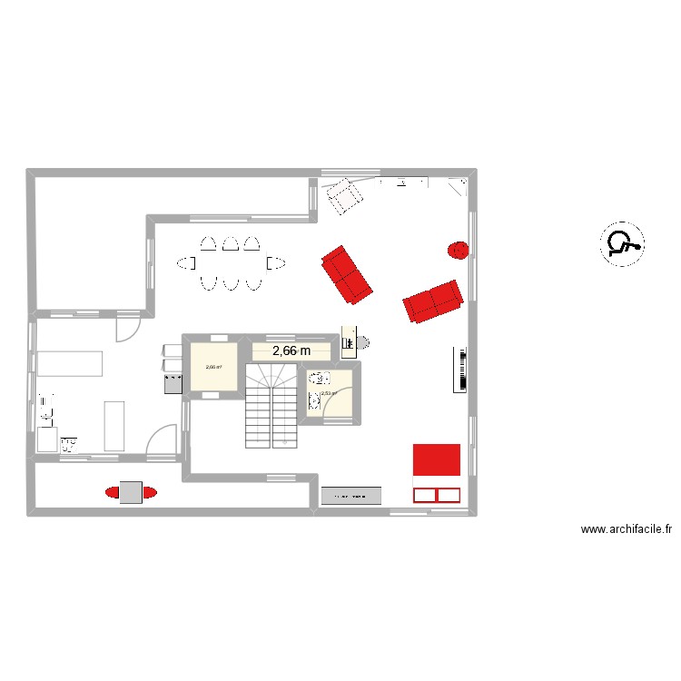 FREDE JOUR. Plan de 3 pièces et 7 m2