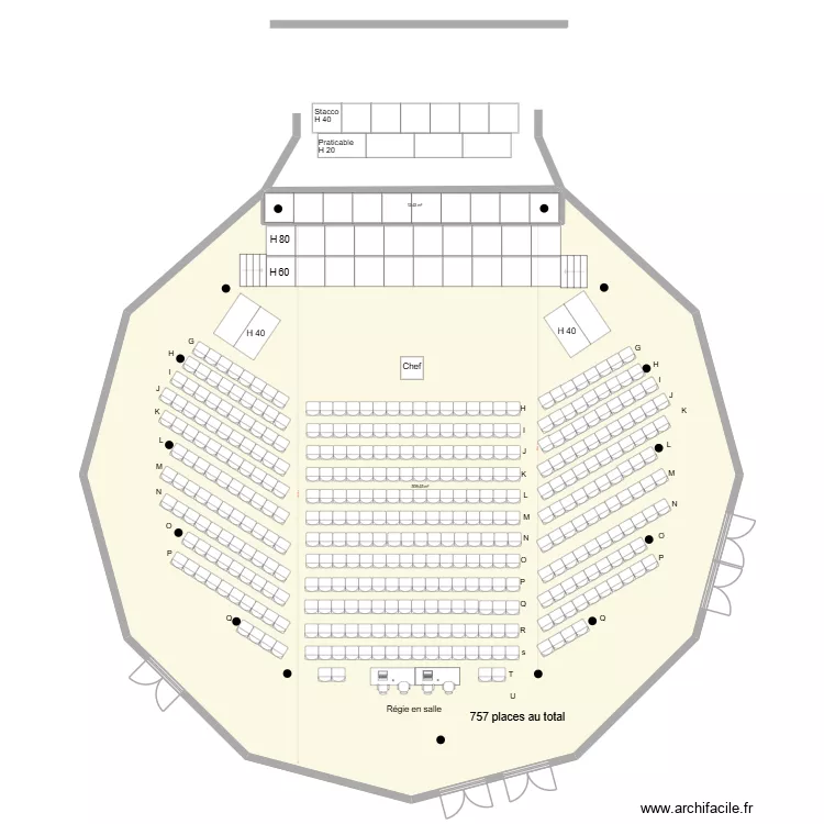 Grande salle concert avec chœurs et 8 musiciens. Plan de 2 Pièces et 522 m² Grande salle concert avec chœurs et 8 musiciens. Plan de 2 Pièces et 522 m²