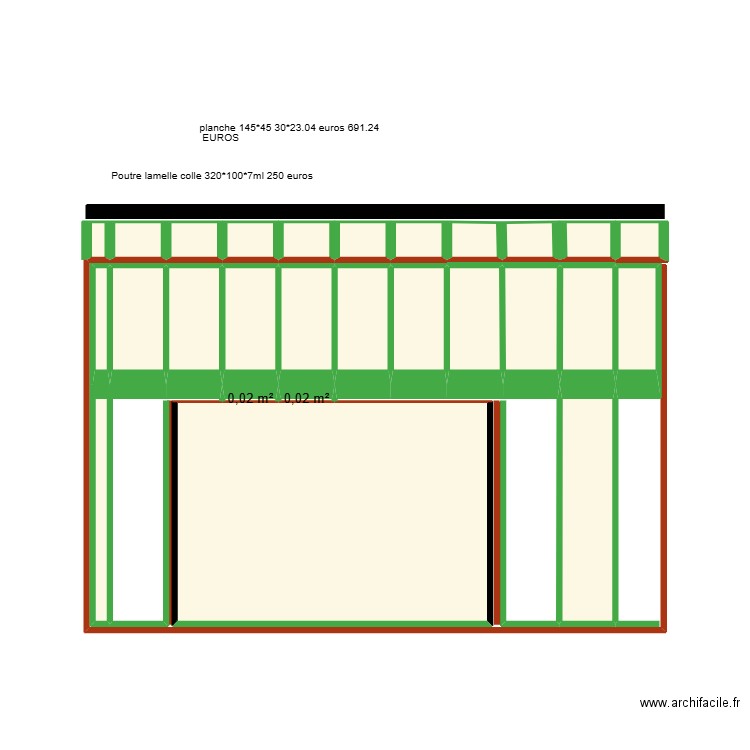 extension facade SUD. Plan de 27 pièces et 21 m2