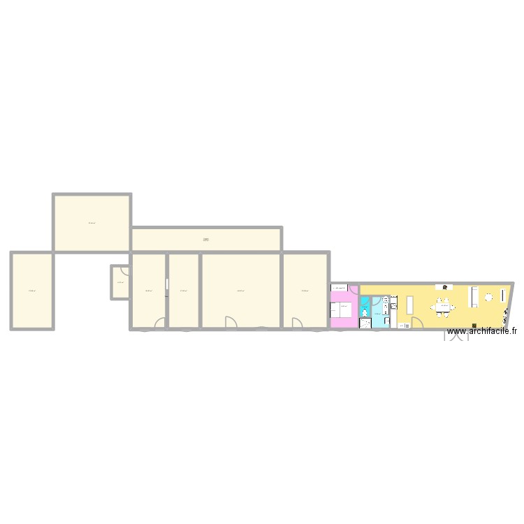 plan nu 3. Plan de 12 pièces et 259 m2