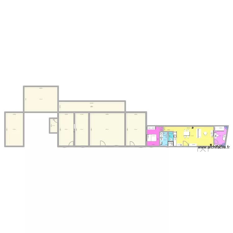 plan nu 3. Plan de 13 pièces et 258 m²