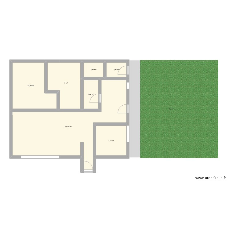 CLAYE-SOUILLY Aménagement. Plan de 4 pièces et 86 m2