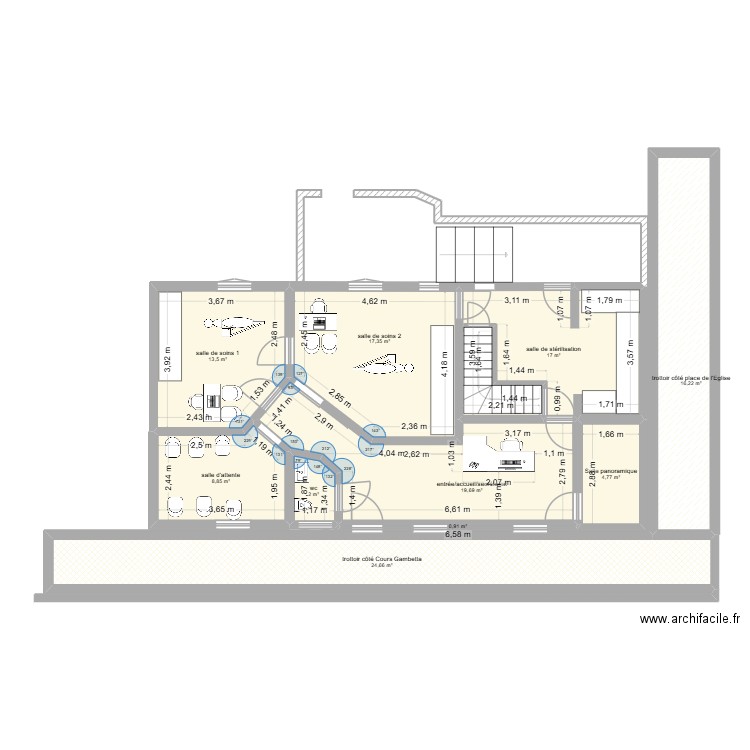 plan 2 CAB. Plan de 10 pièces et 125 m2