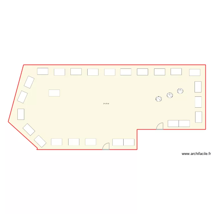 tic. Plan de 1  et 211 m²