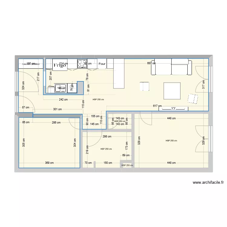 plan avec cloison . Plan de 