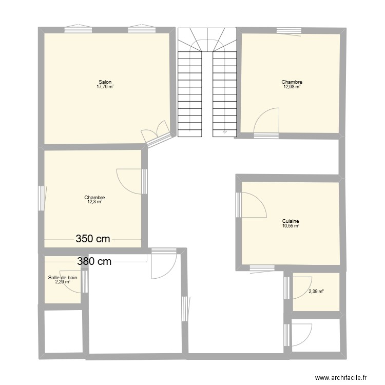 maison . Plan de 6 pièces et 58 m2