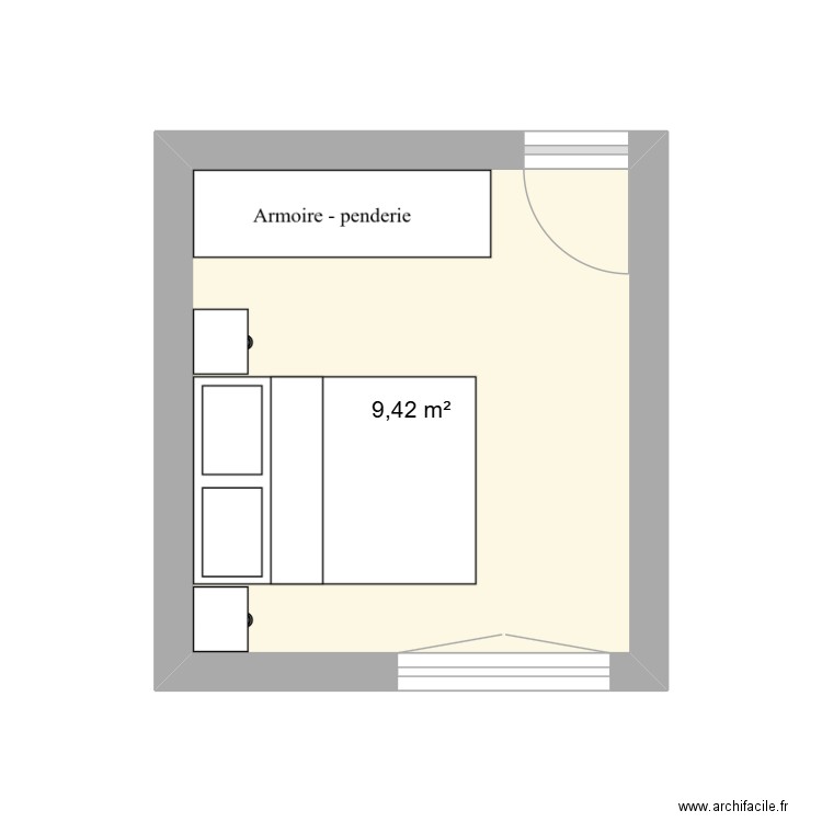 Toto. Plan de 1 pièce et 9 m2