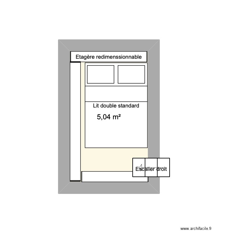 etage Egly. Plan de 1 pièce et 5 m2