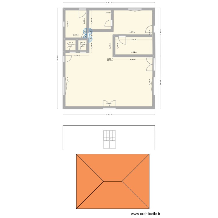 PROJET PLAN. Plan de 3 pièces et 96 m2