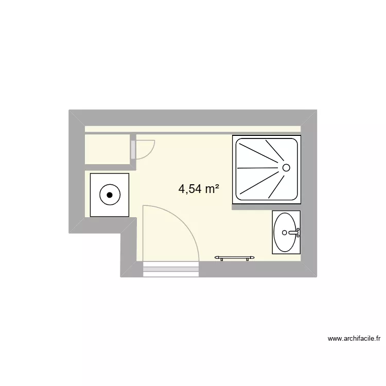 SDB Richerand. Plan de 1 Pièce et 5 m² SDB Richerand. Plan de 1 Pièce et 5 m²